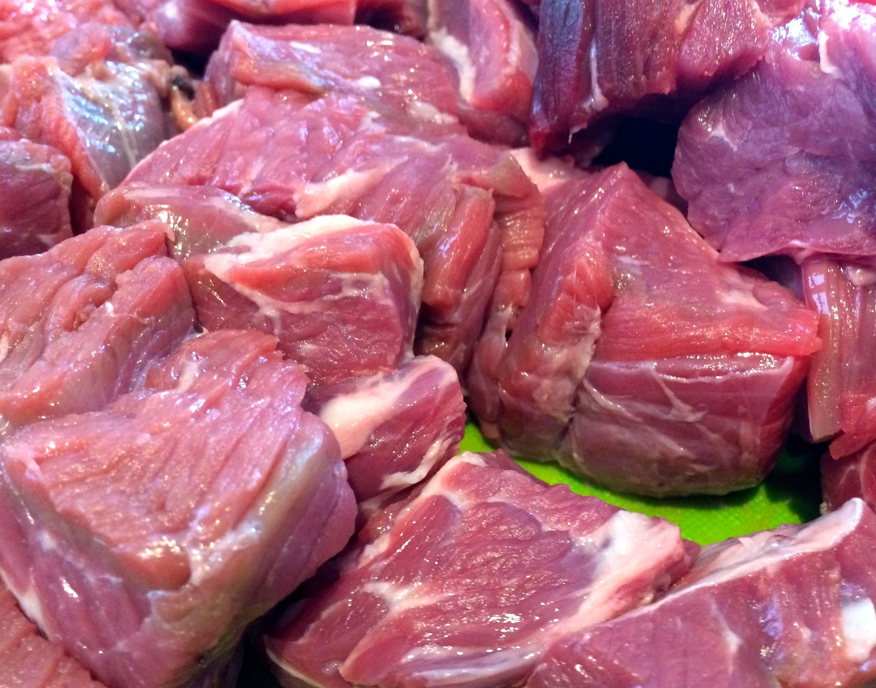 Choosing the right cuts of beef for Boeuf Bourguignon.